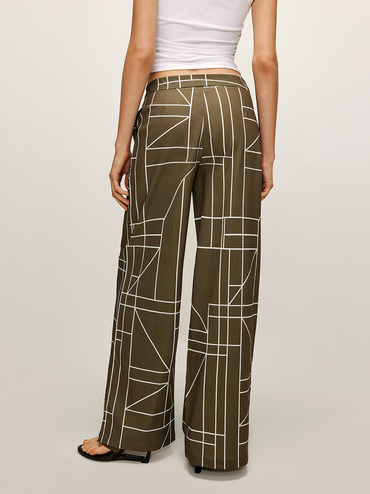 Geprinte Wide-Leg Broek