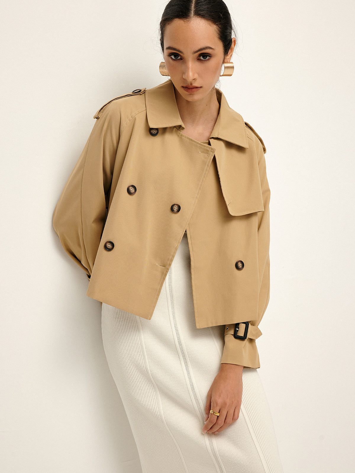 Raverya - Trenchcoat Met Revers En Knoopsluiting