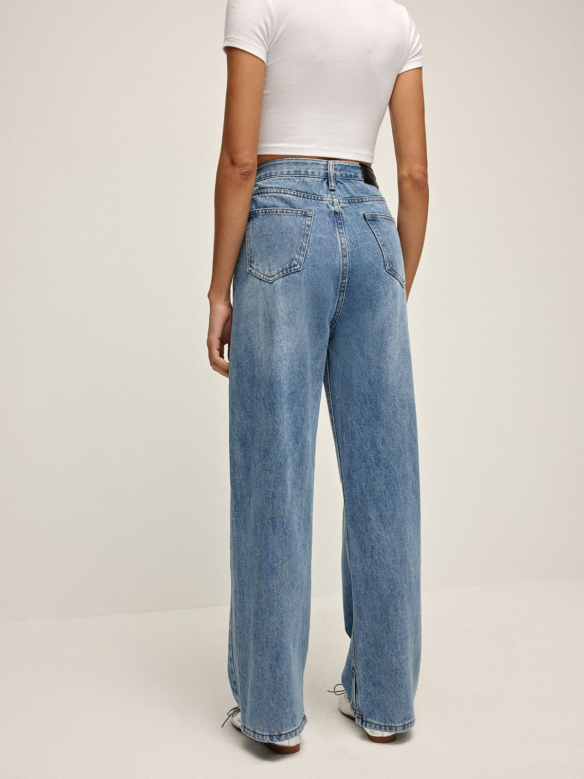 Hoge Taille Lange Denim Jeans