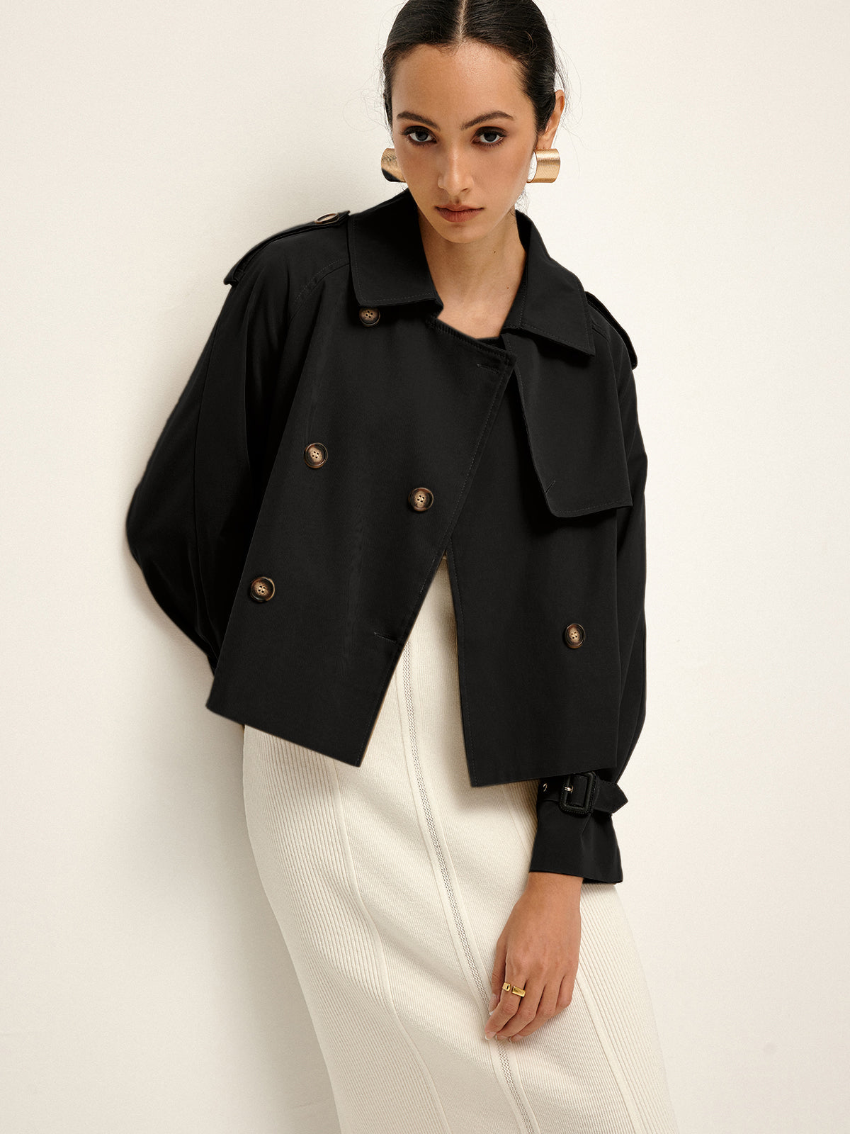 Raverya - Trenchcoat Met Revers En Knoopsluiting