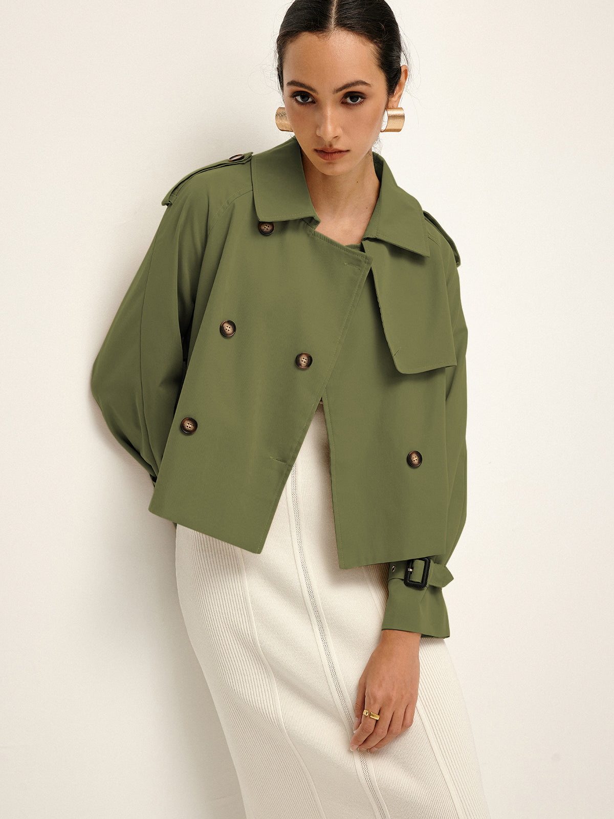 Raverya - Trenchcoat Met Revers En Knoopsluiting