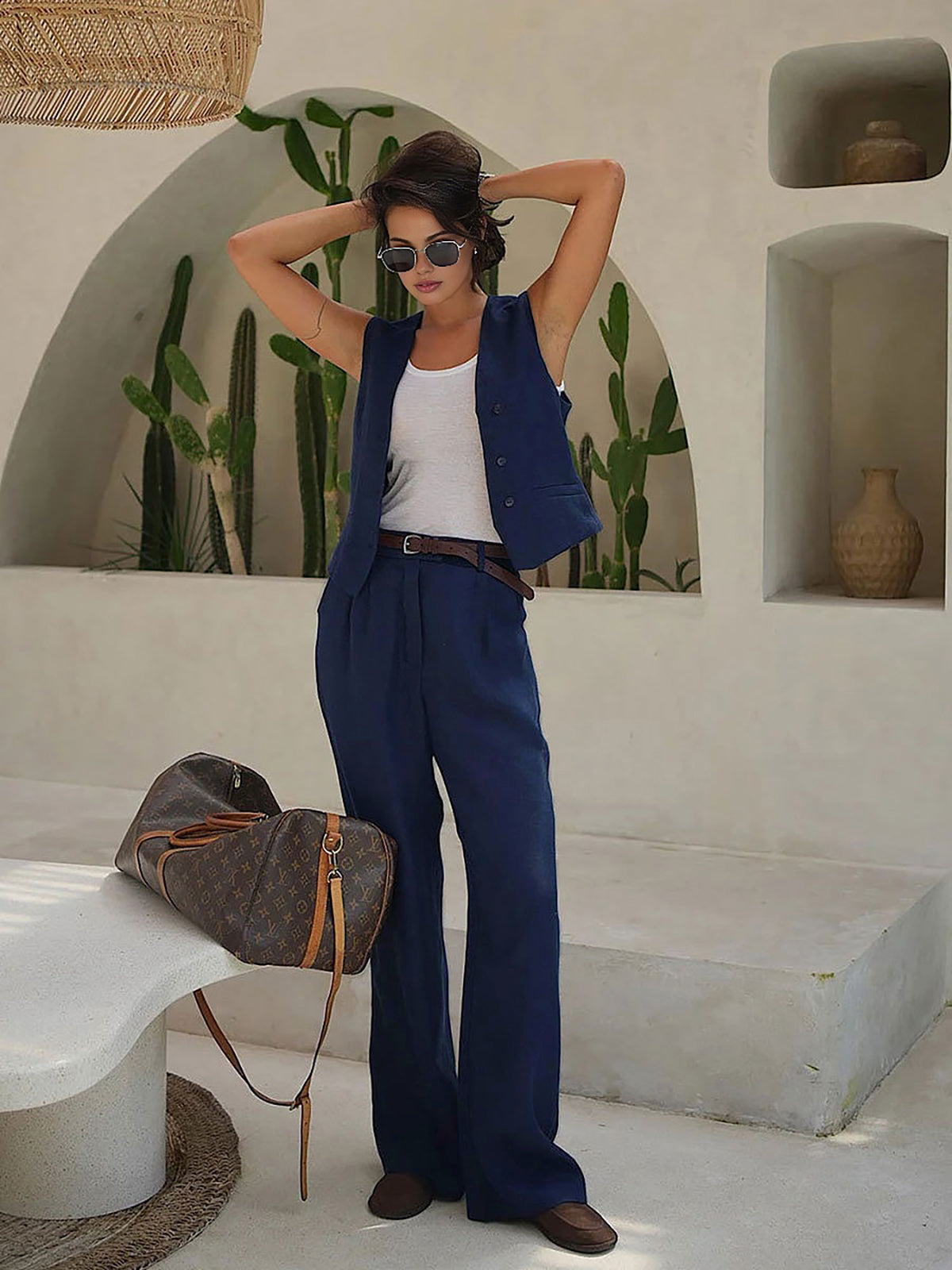 Katoen & Linnen Wide Leg Broek