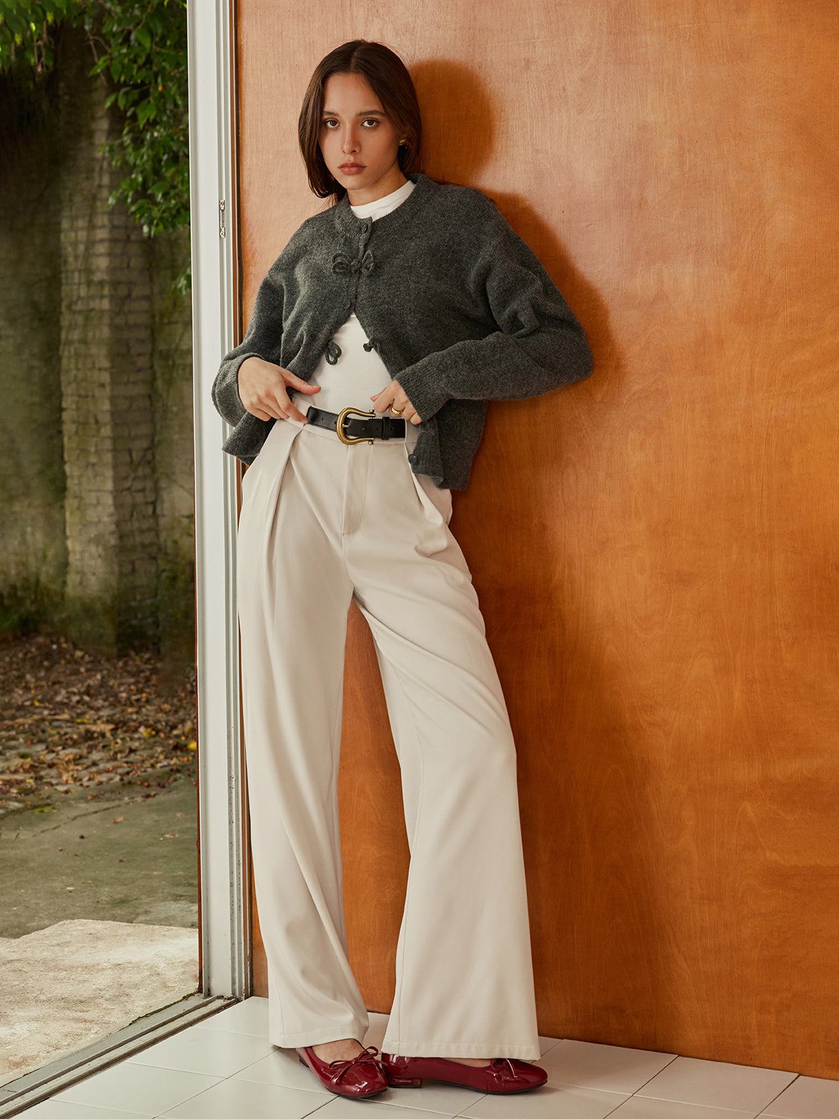 Geplooide Hoge Taille Broek