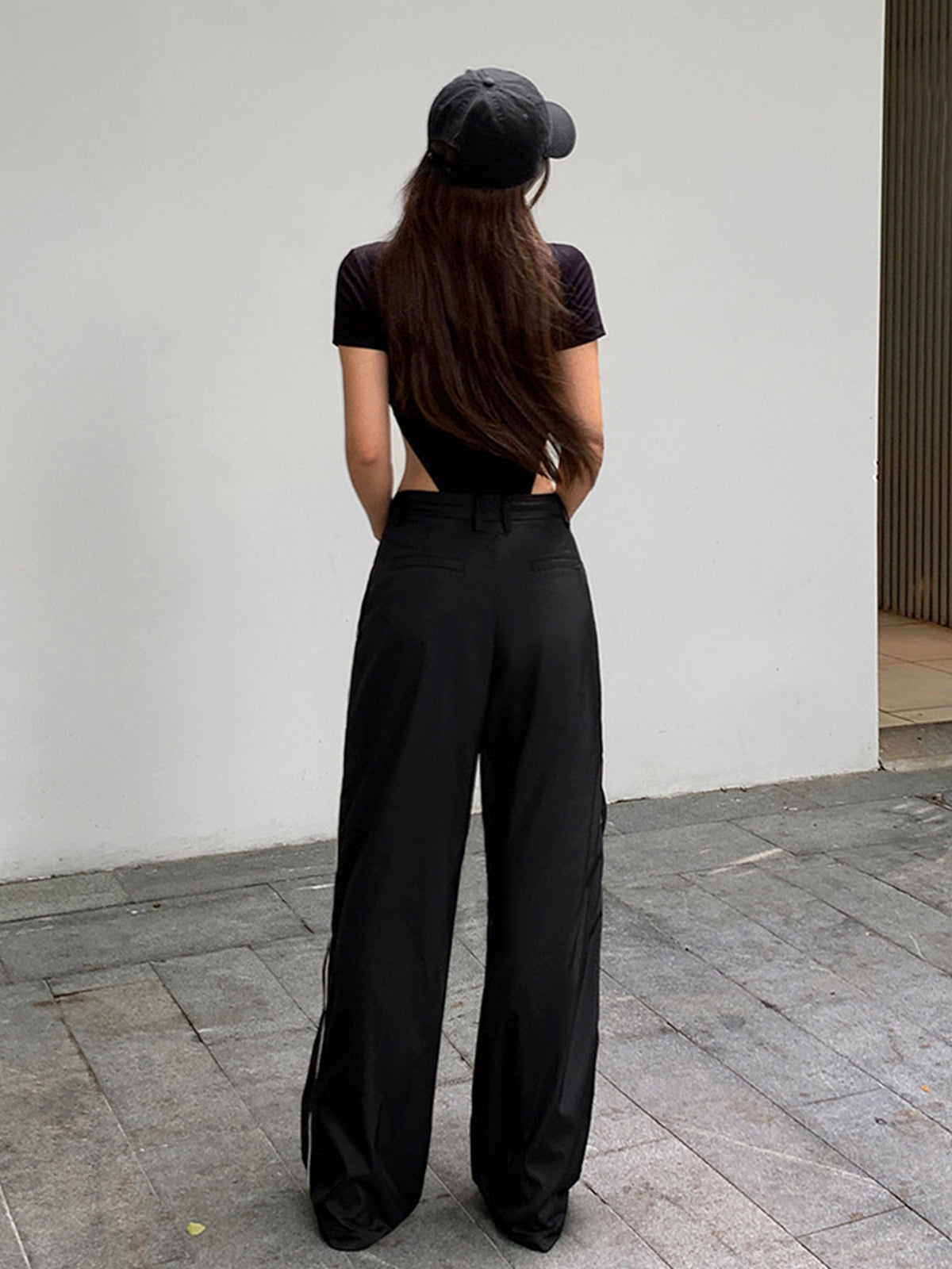Baggy Patchwork Broek met Trekkoord