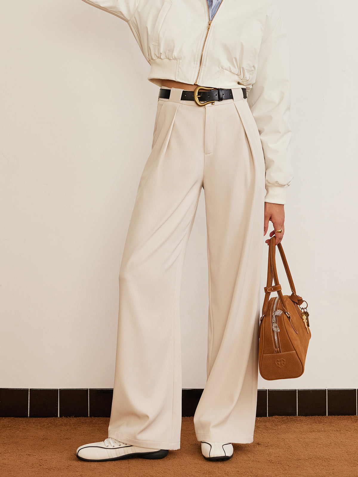 Geplooide Hoge Taille Broek