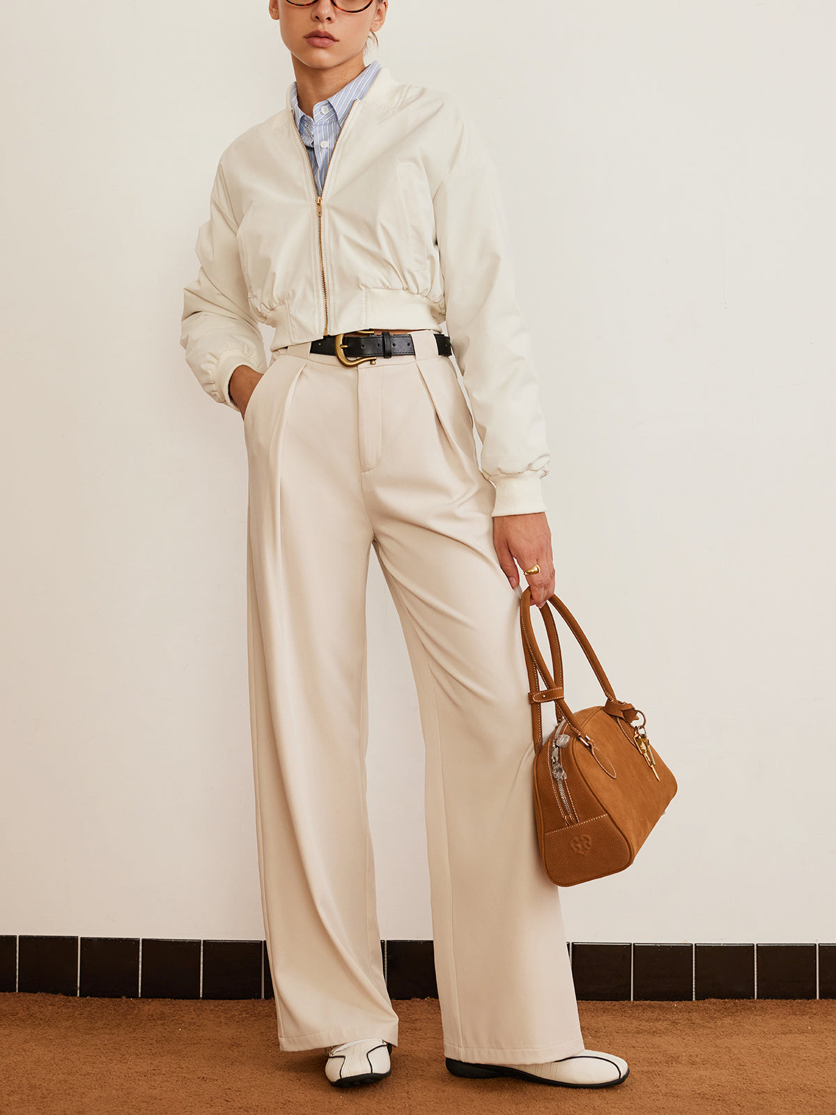 Geplooide Hoge Taille Broek