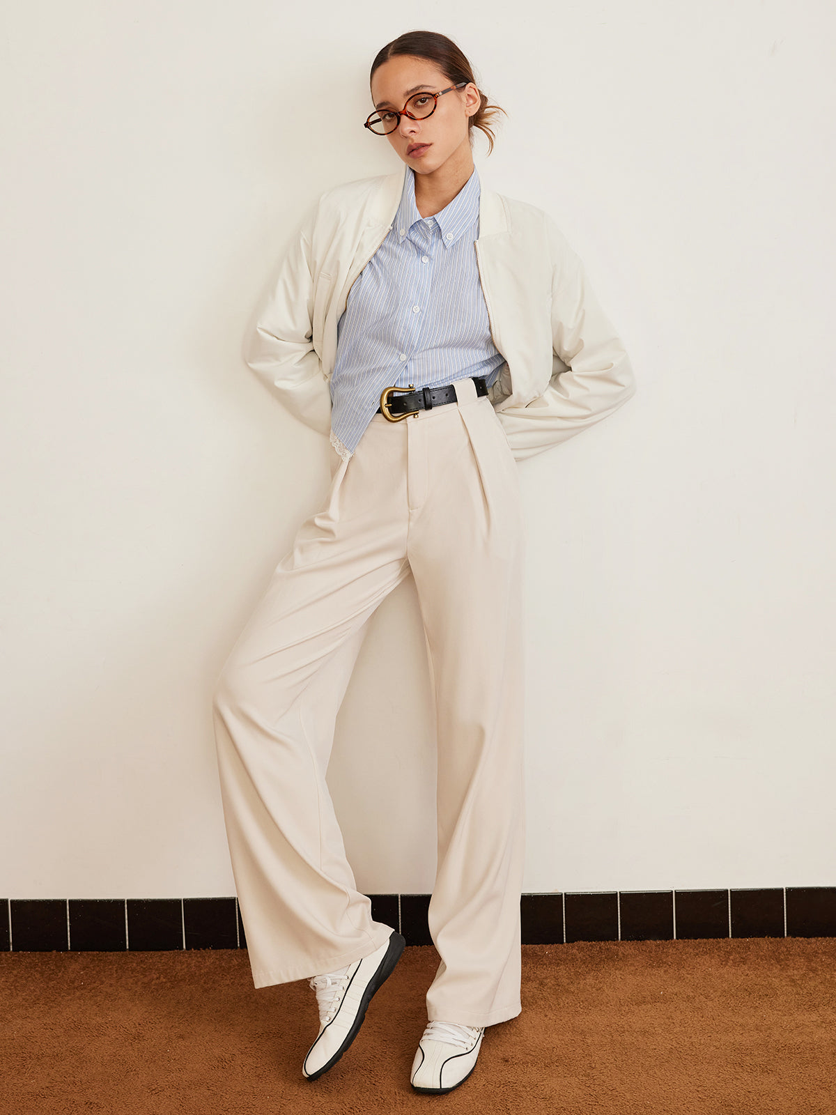 Geplooide Hoge Taille Broek