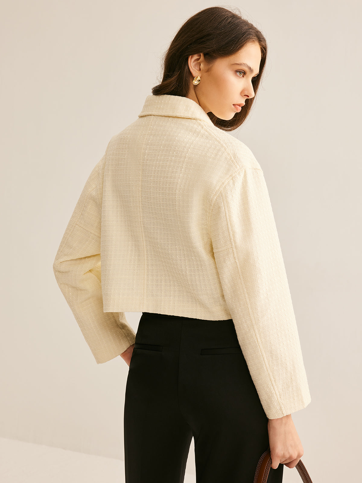 Raverya - Tweed Polo Jas Met Rits