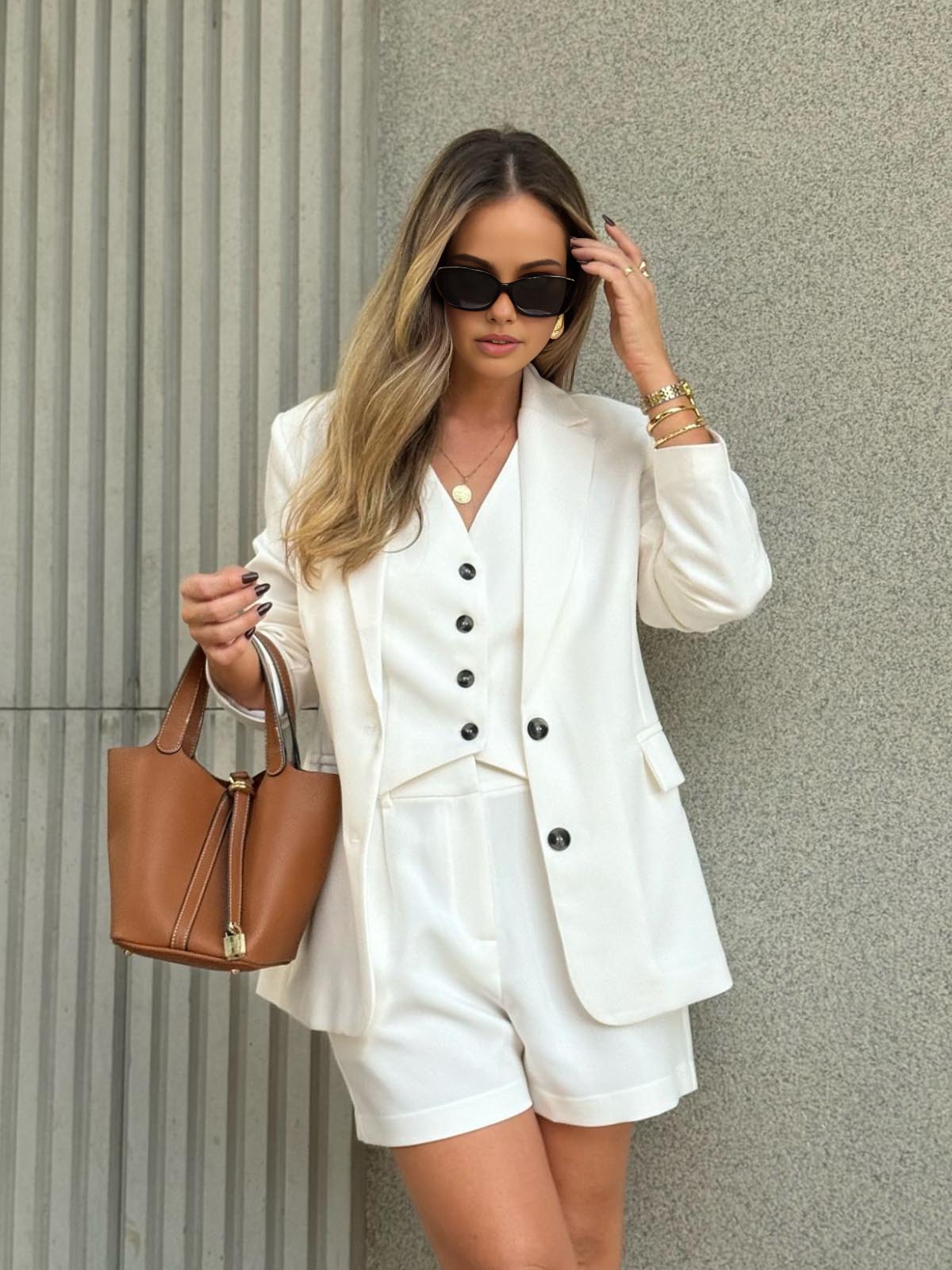 Raverya - Piping Button Lapel Blazer