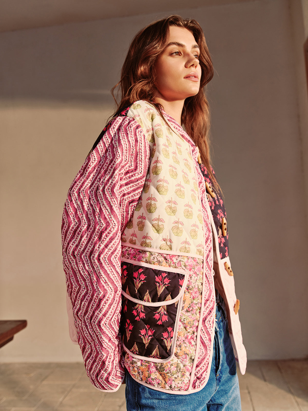 Raverya - Boheme Bloemenprint Winterjas