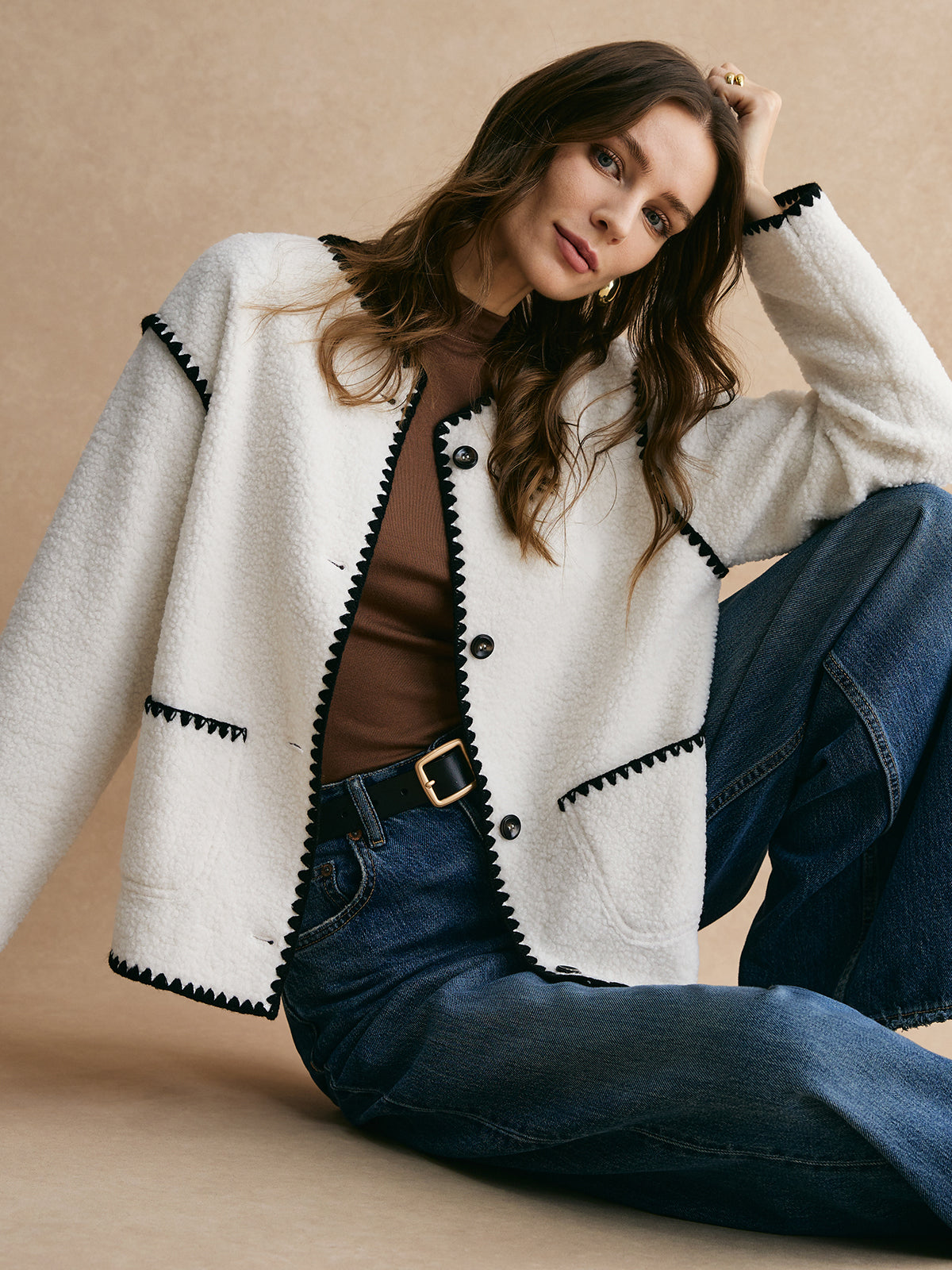 Raverya - Minky Fleece Jas Met Contrastbies