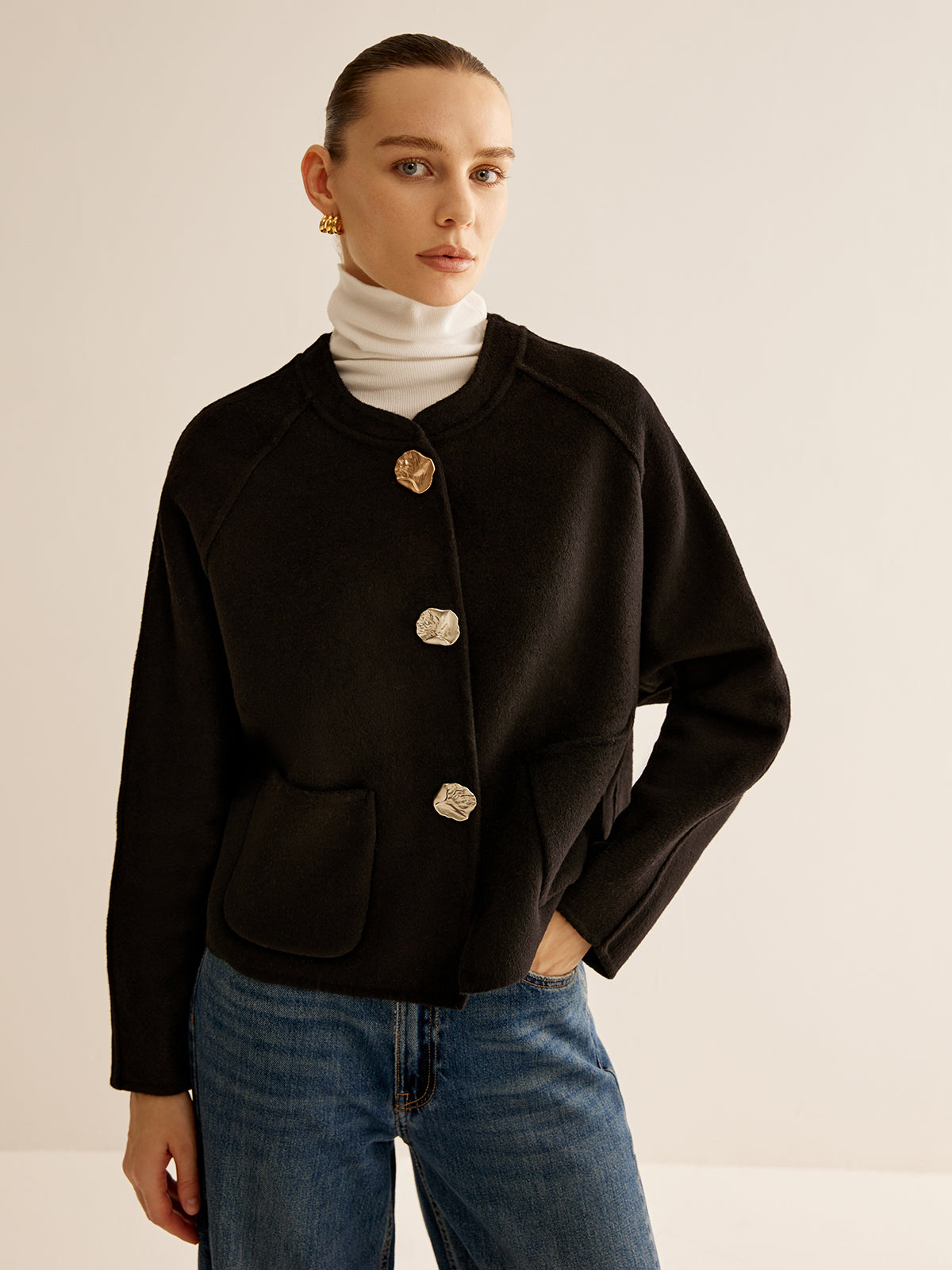 Raverya - Wolmix Metalen Knoop Jacket