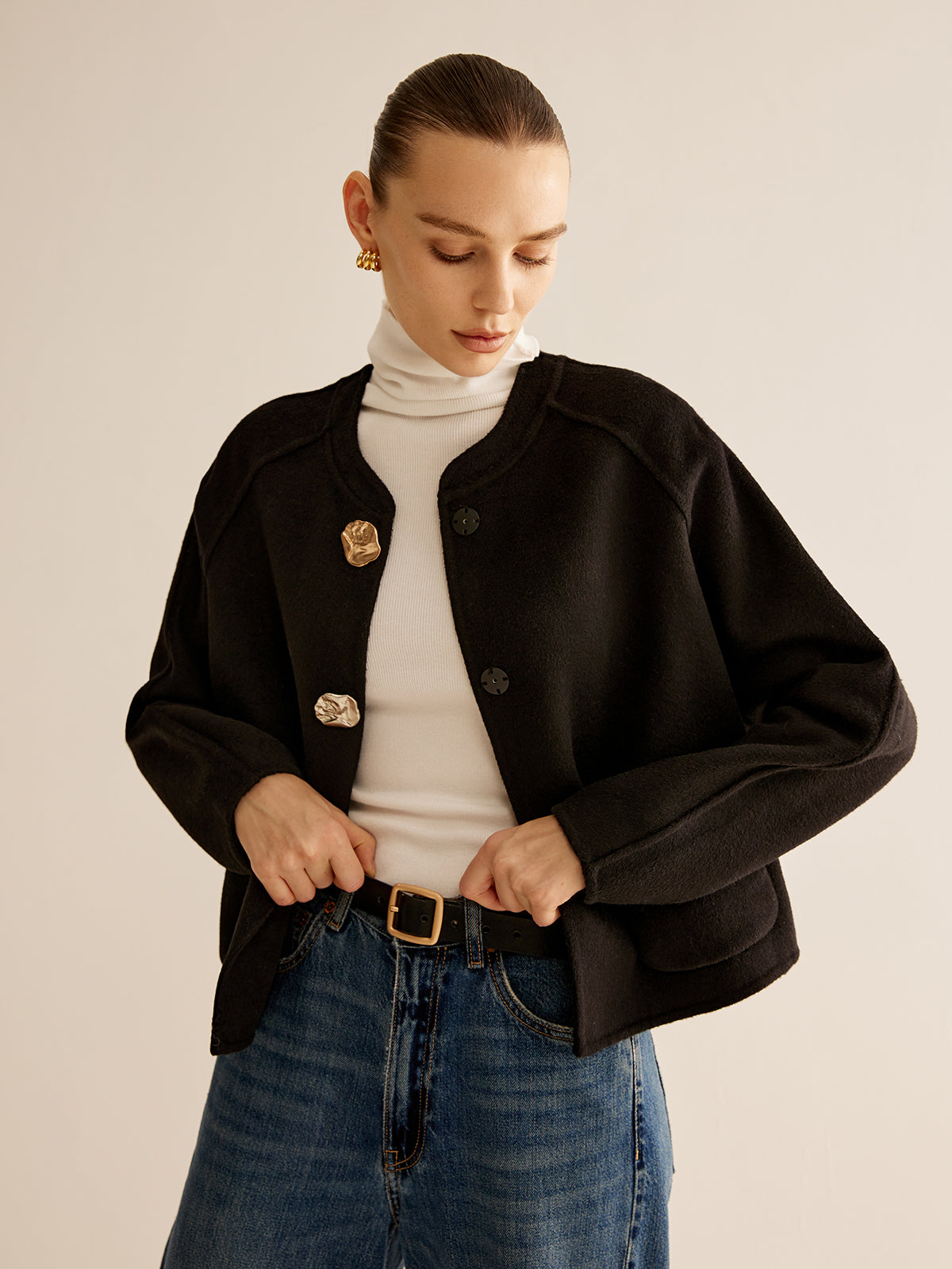 Raverya - Wolmix Metalen Knoop Jacket