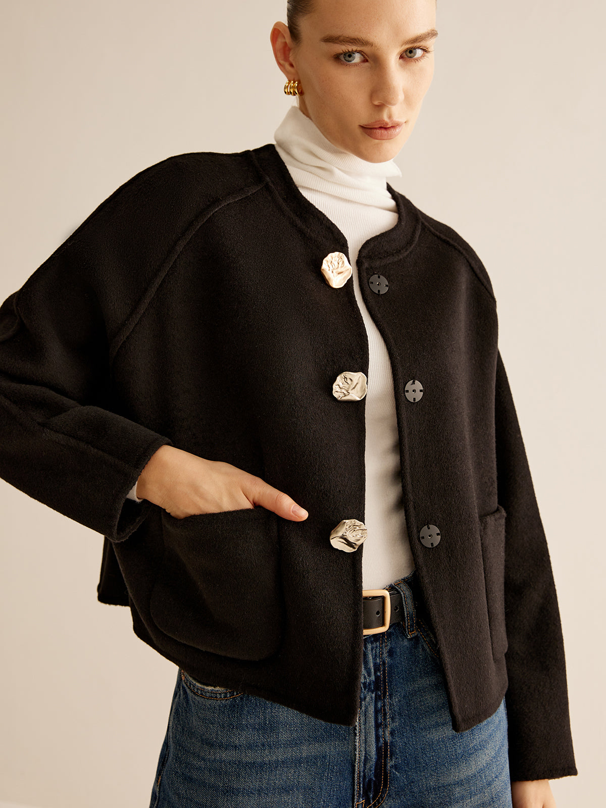 Raverya - Wolmix Metalen Knoop Jacket