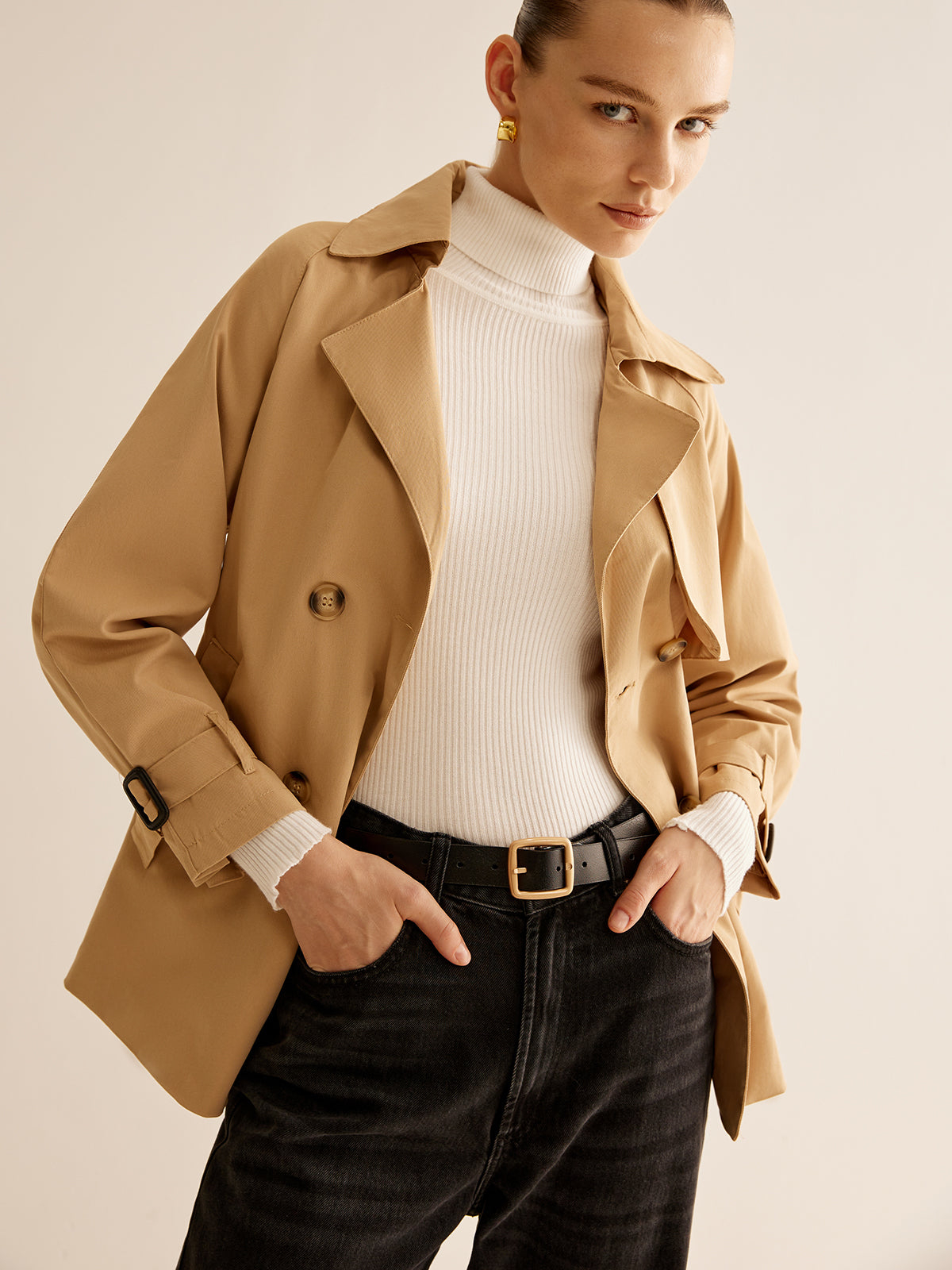 Raverya - Trenchcoat Met Riem En Gespsluiting