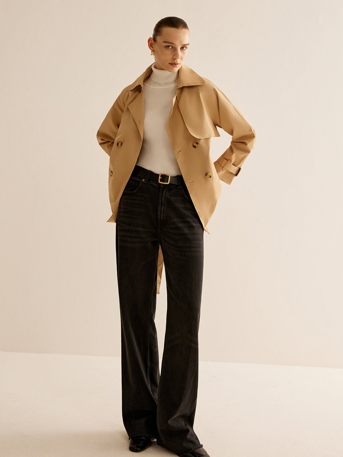Raverya - Trenchcoat Met Riem En Gespsluiting
