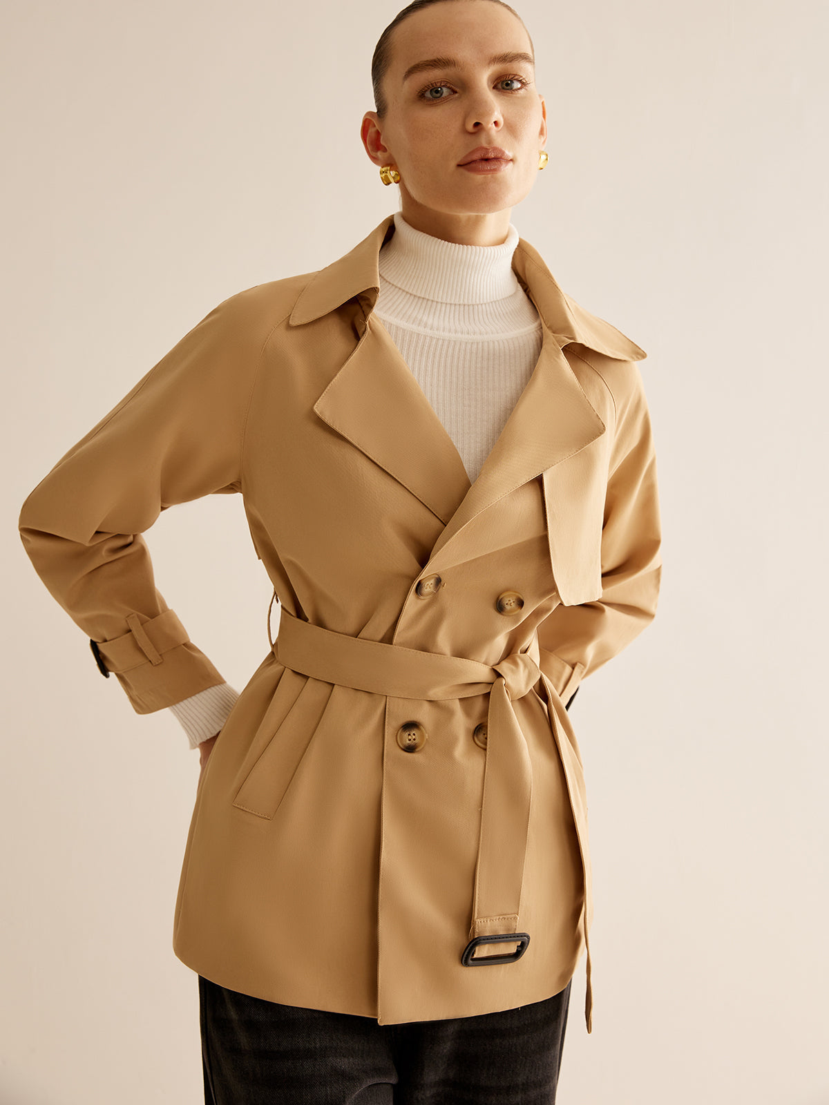 Raverya - Trenchcoat Met Riem En Gespsluiting