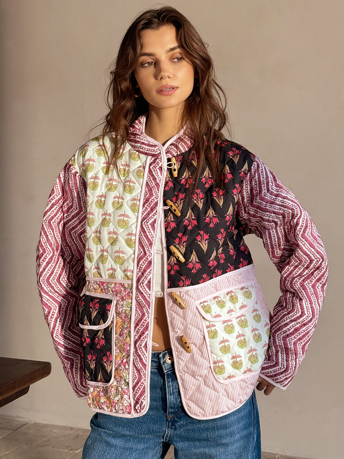 Raverya - Boheme Bloemenprint Winterjas