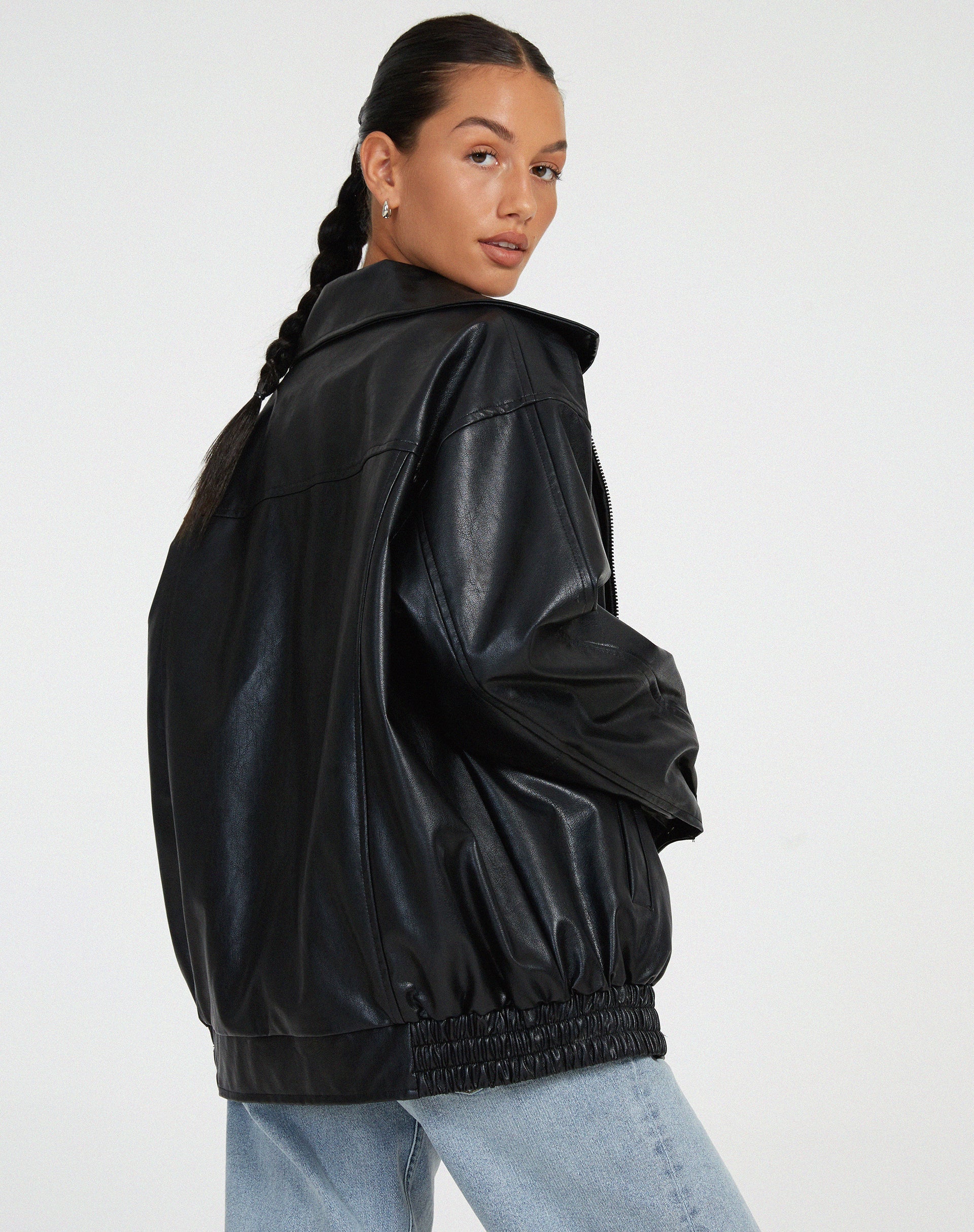 Raverya - Oversized Losse Leren Jasje