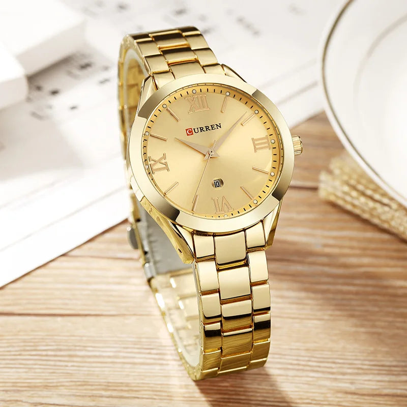 Curren Gouden Horloge Vrouwen Horloges Dames Creatieve Staal Vrouwen Armband Horloges Vrouwelijke Klok Relogio Feminino Montre Femme