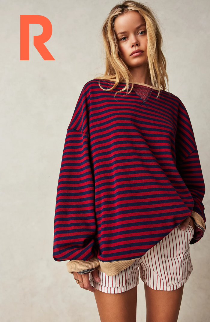 Aurora- Oversized Gestreepte trui
