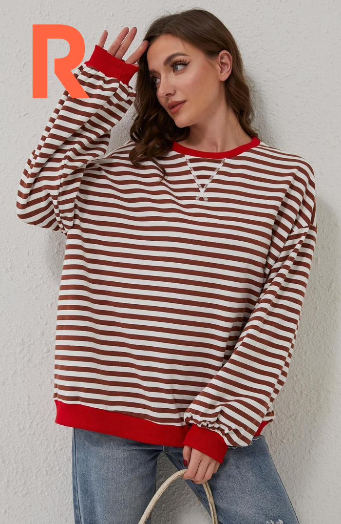 Aurora- Oversized Gestreepte trui